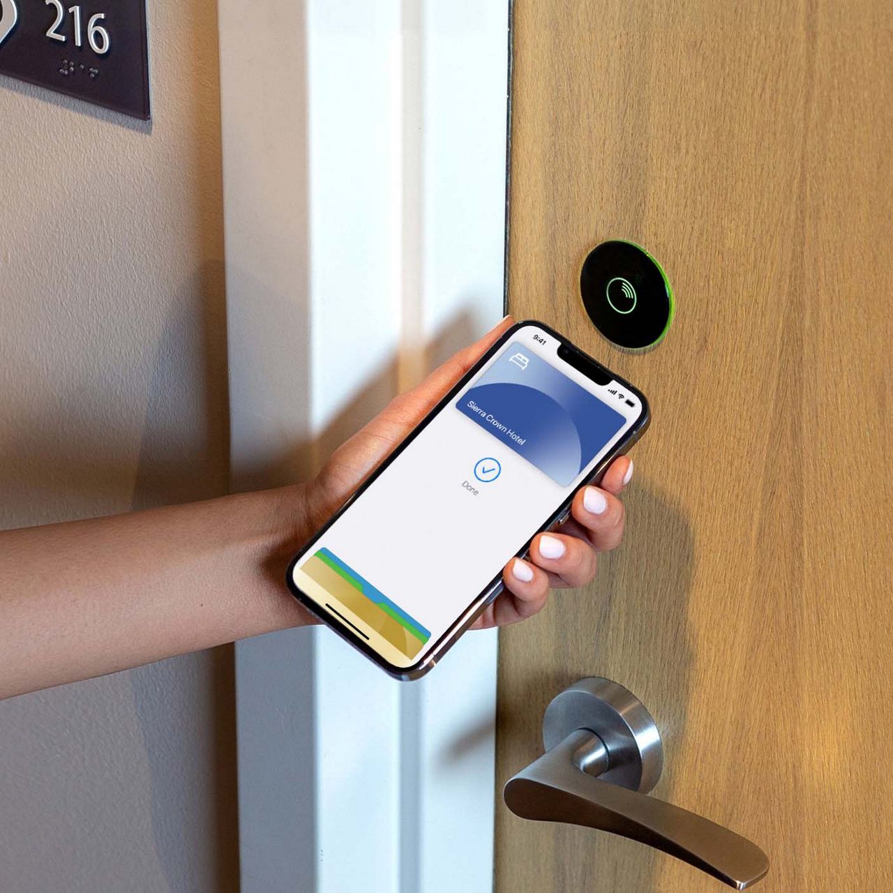 Opening hotel door using mobile access