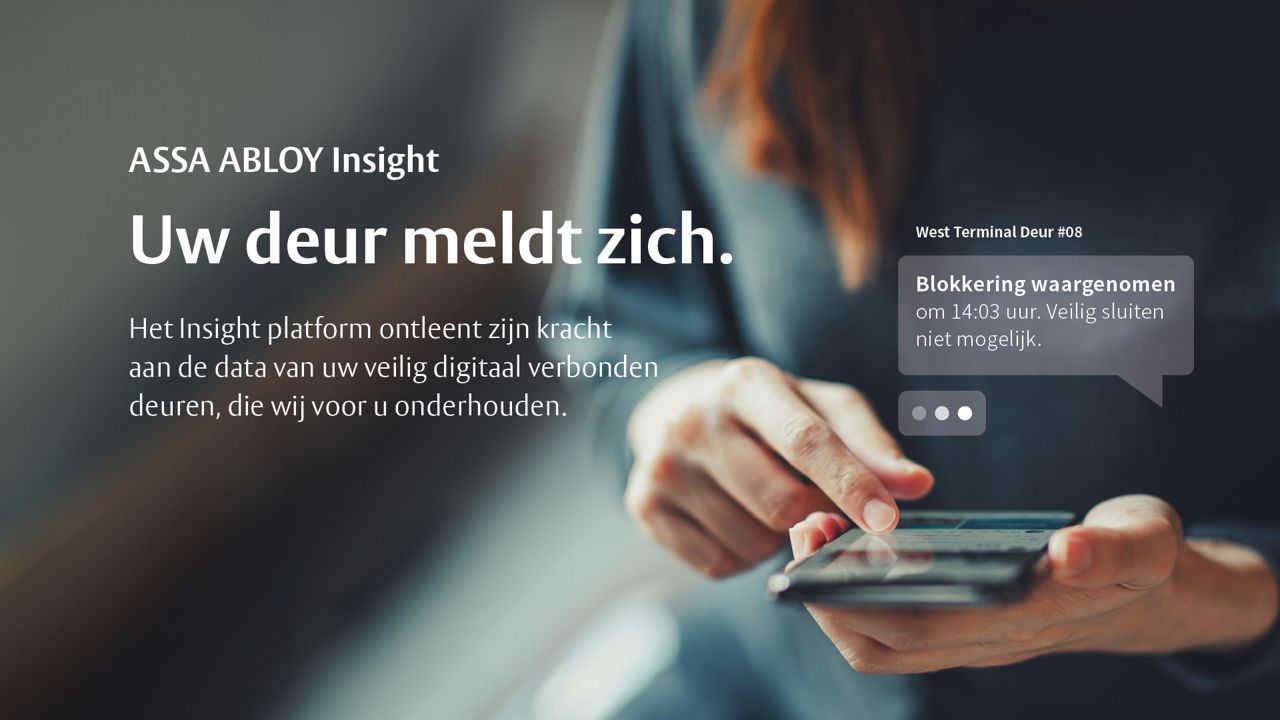 ASSA ABLOY Insight gebruikt gegevens die worden gegenereerd door aangesloten deuren om de bedrijfsvoering te optimaliseren, de prestaties van deuren te verbeteren en de efficiëntie van de dienstverlening te verhogen.