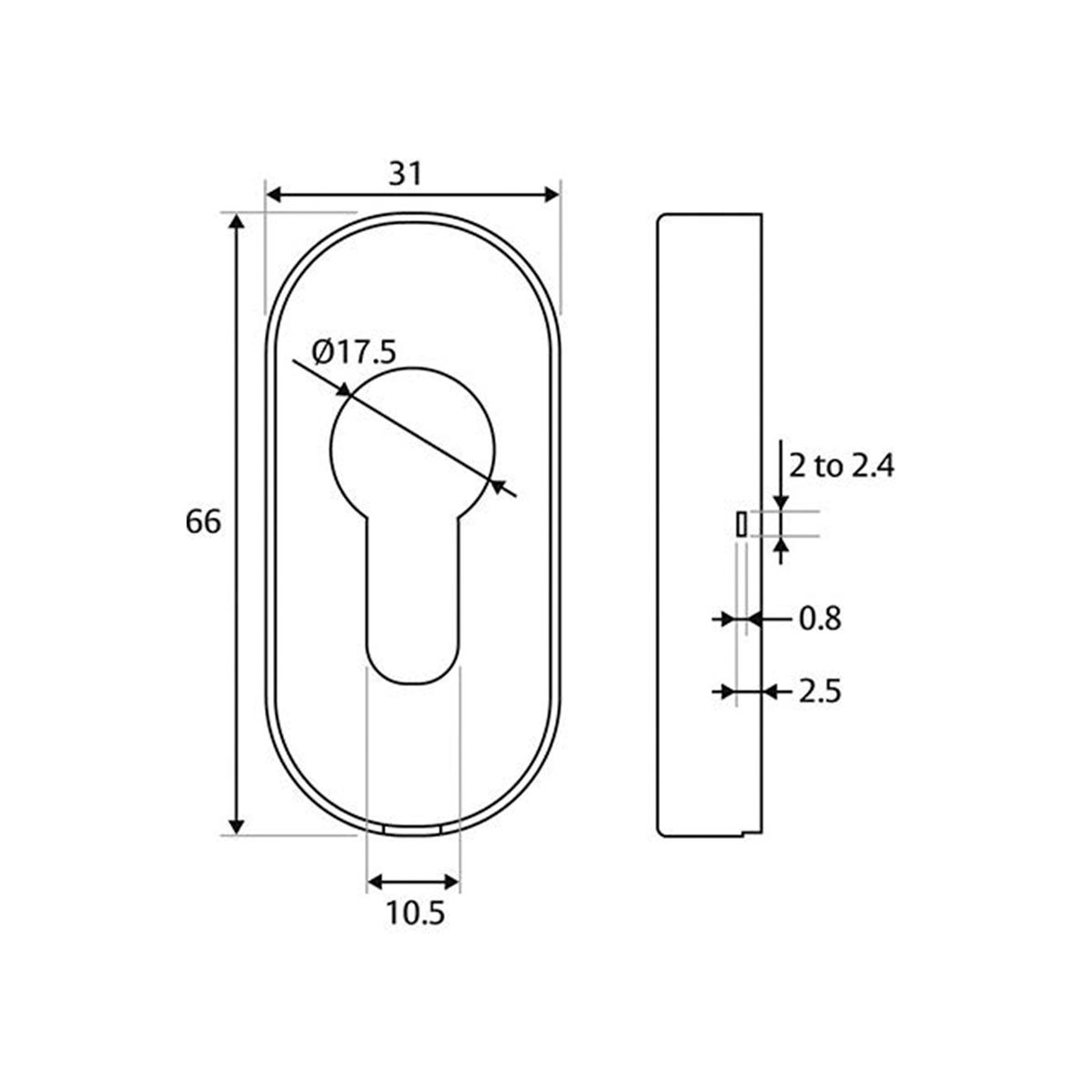Image: Narrow Stile Escutcheon