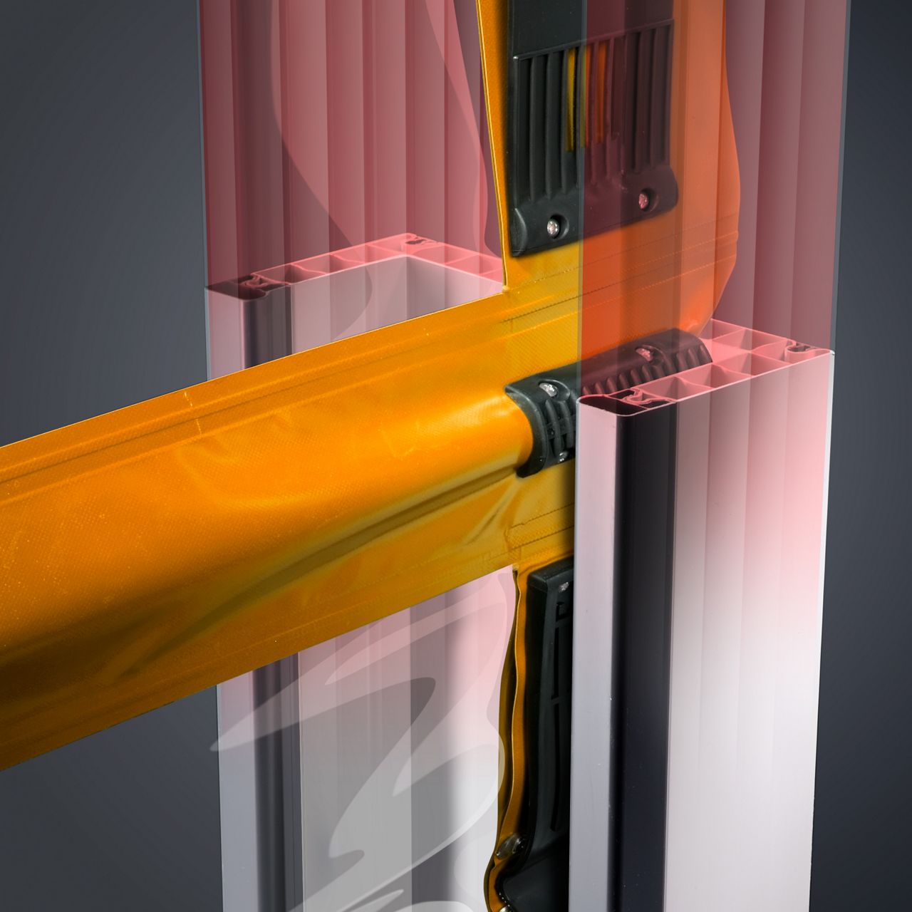 Image: Porte souple rapide à structure antipont thermique