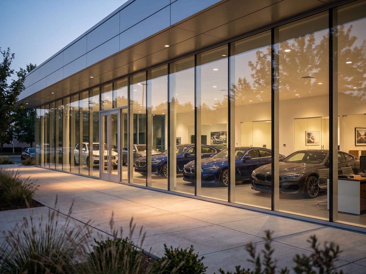 showroom at nighttime
