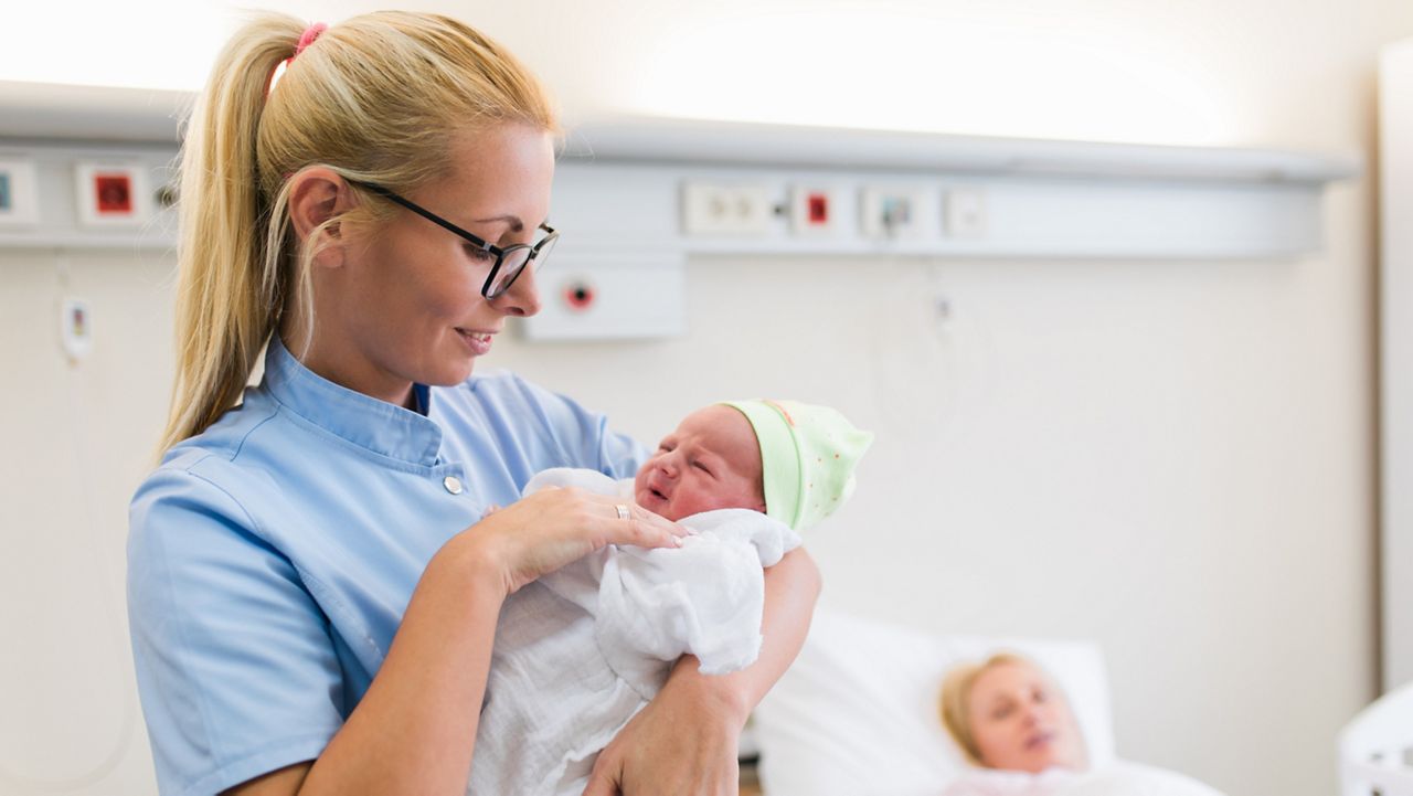 Nurse and baby