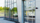 A glass glazed insulated door at a car dealers. 