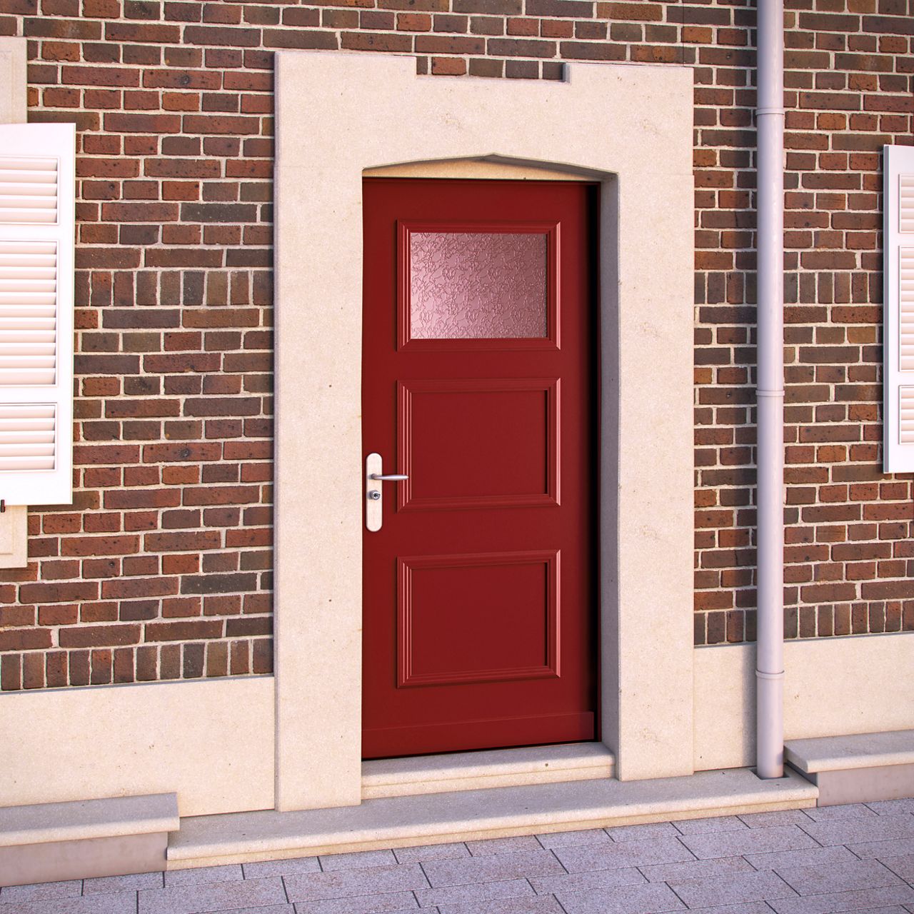 Porte blindée Fichet de maison modèle Forstyl+ HiS rouage avec vitrage