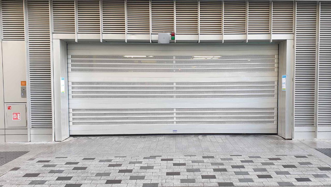 RR3000 ISO high speed door at an underground car park for a residential development