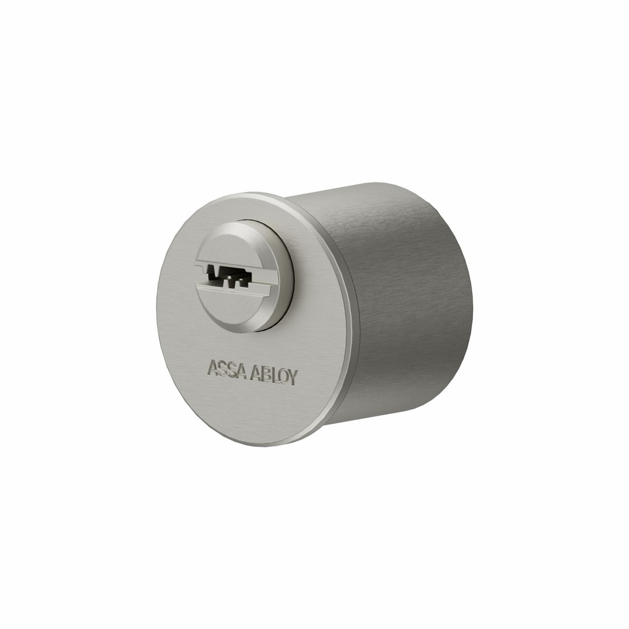 CY100 Rim Cylinder by ASSA ABLOY with satin nickel finish and tailbar mechanism