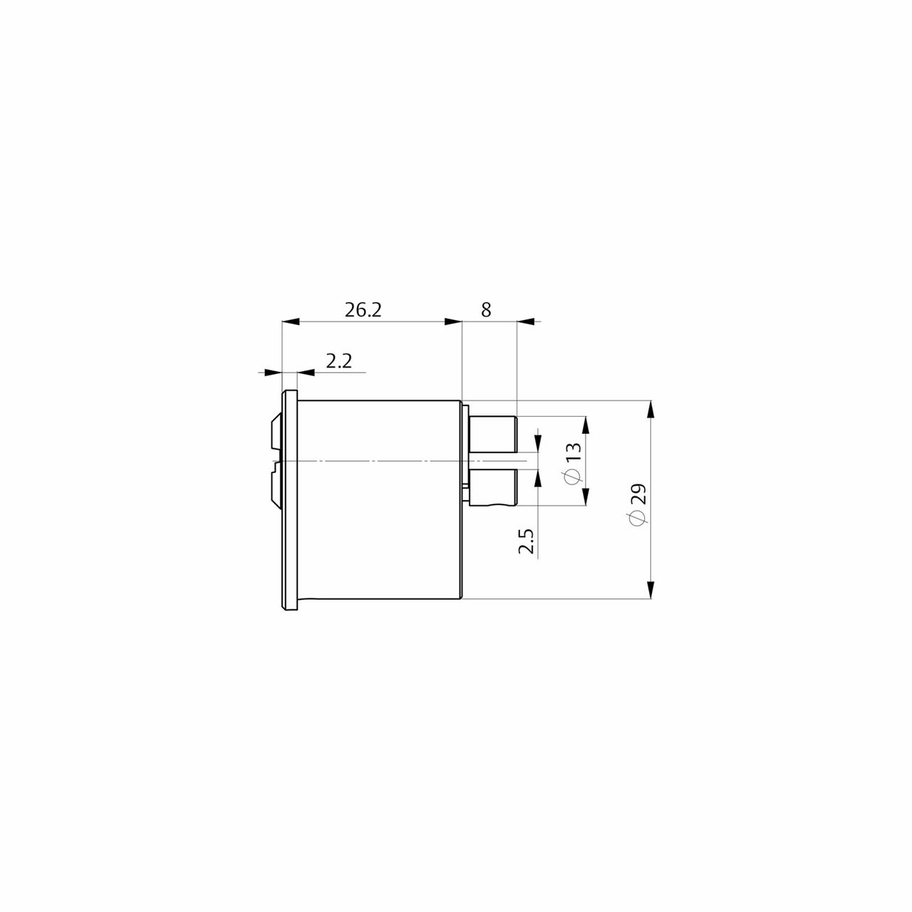 Image: CY100 Rim Cylinder by ASSA ABLOY with satin nickel finish and tailbar mechanism