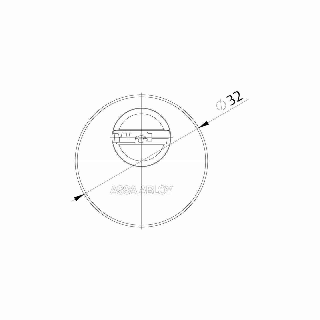 Image: CY100 Rim Cylinder by ASSA ABLOY with satin nickel finish and tailbar mechanism