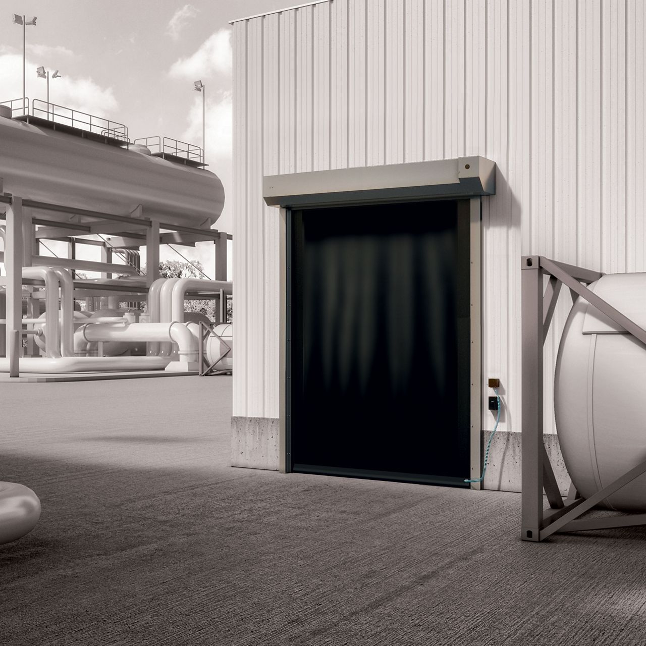 Une image d'une porte Atex noire
