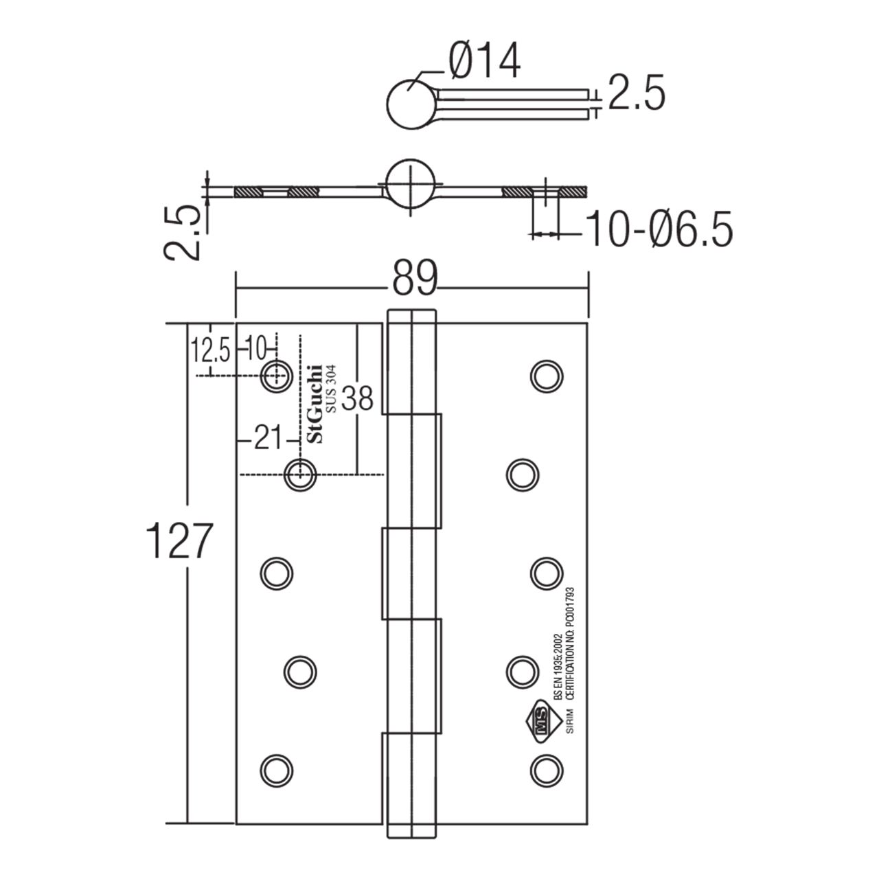 SGDH-753525-SS 5 x 3.5 x 2.5mm