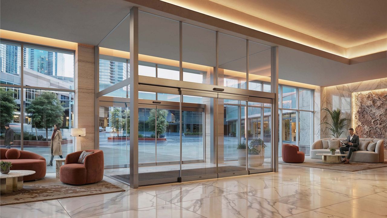 view of  ASSA ABLOY commercial glass doors at a hotel