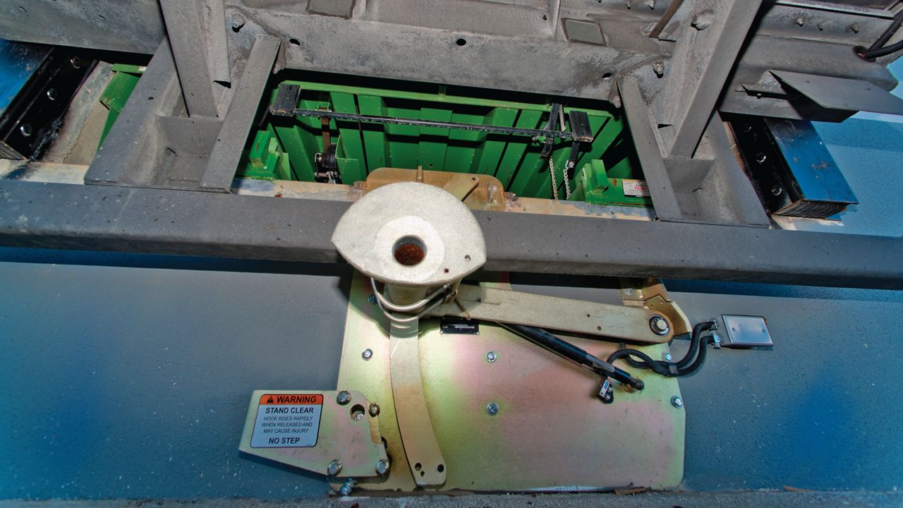 Aerial view of the device in use with a trailer.