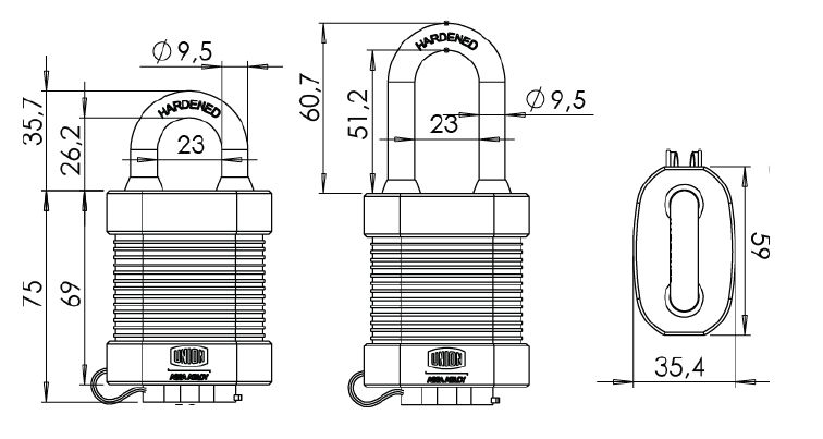 Image: Laminated Steel Padlock drawing