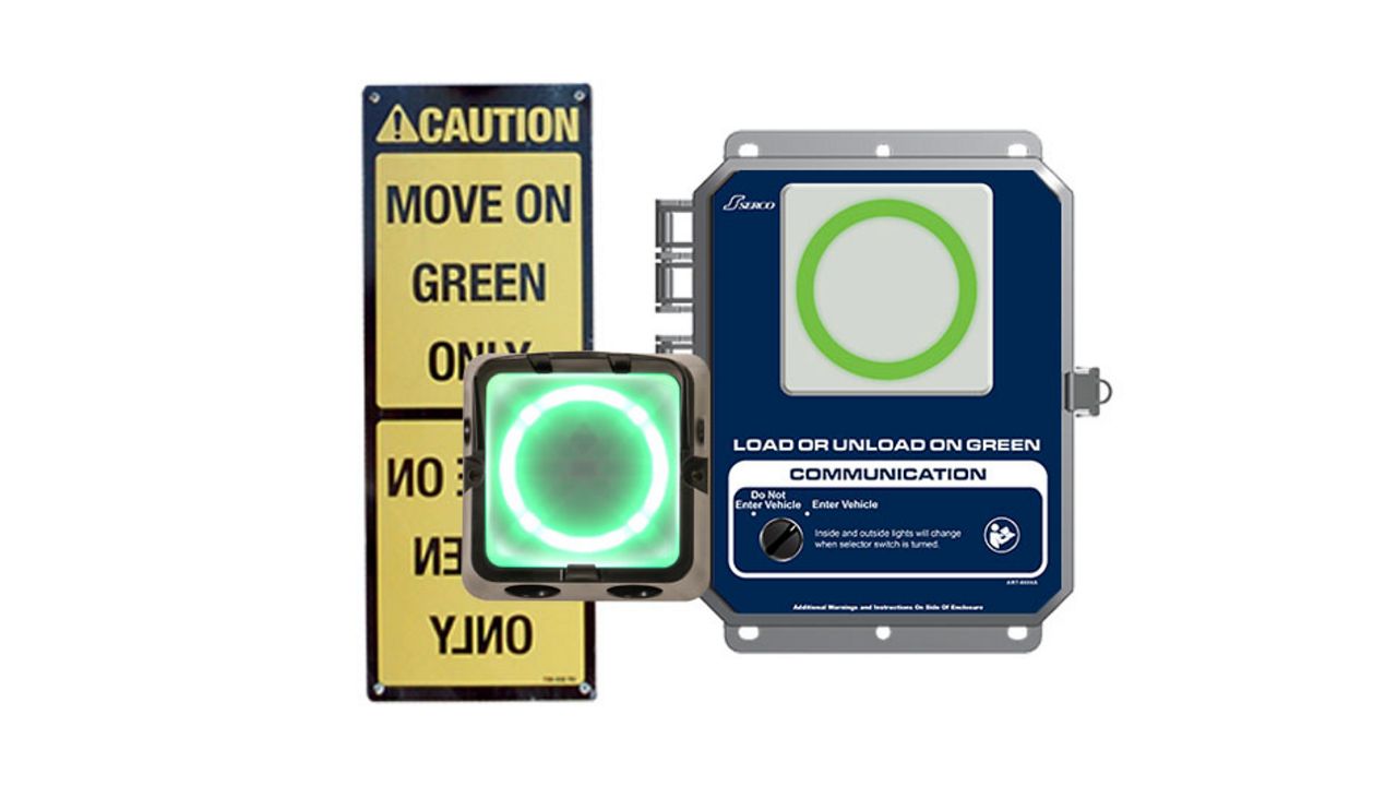Image: The MLS panel shown with a green light and a caution sign.