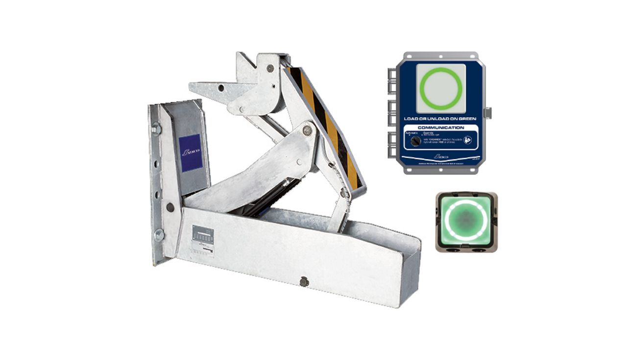 The SL Manual Vehicle Restraint on a white background