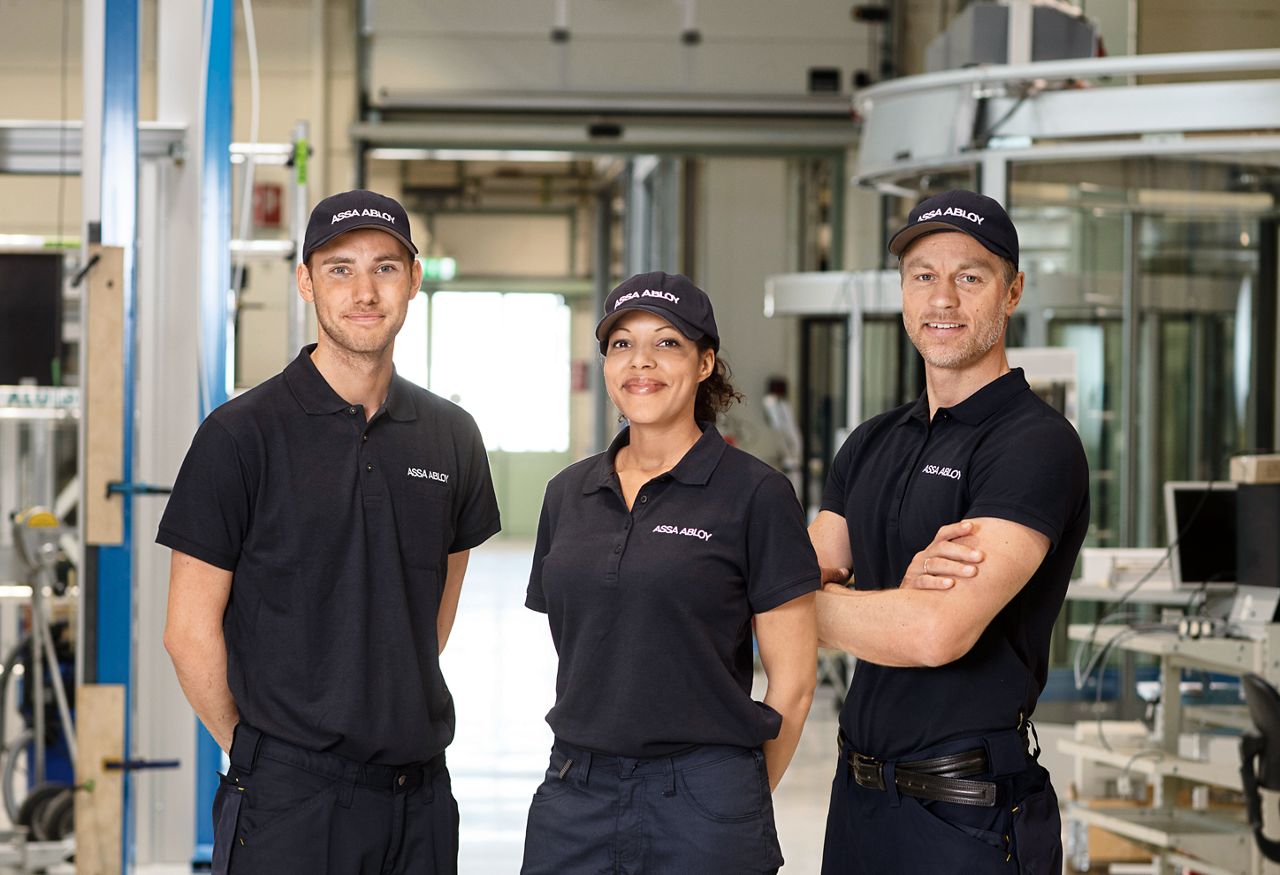 Group of service technicians