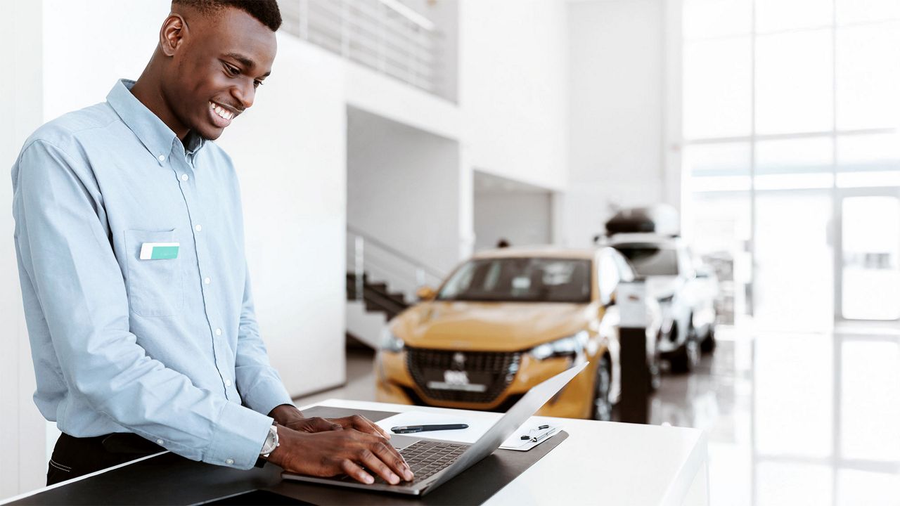 IT worker in car dealership