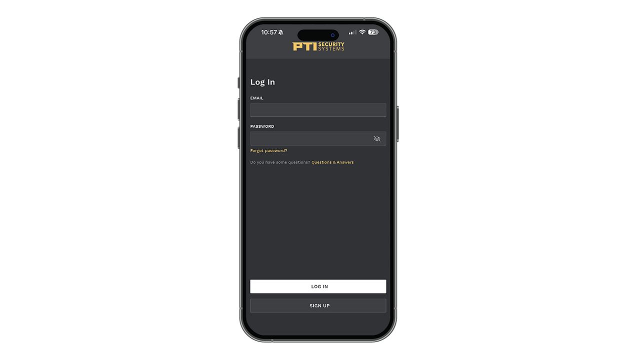 StorID sign up screen on iPhone