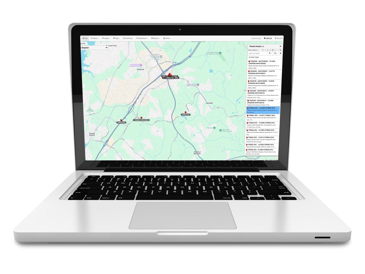 TagTracker software dashboard