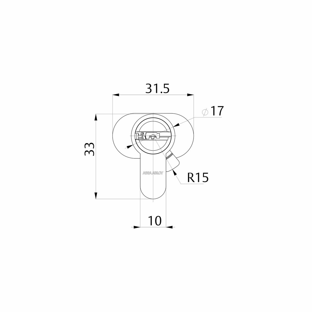 Image: CY100 Thumbturn Double Euro Cylinder by ASSA ABLOY with satin nickel finish and integrated thumbturn mechanism