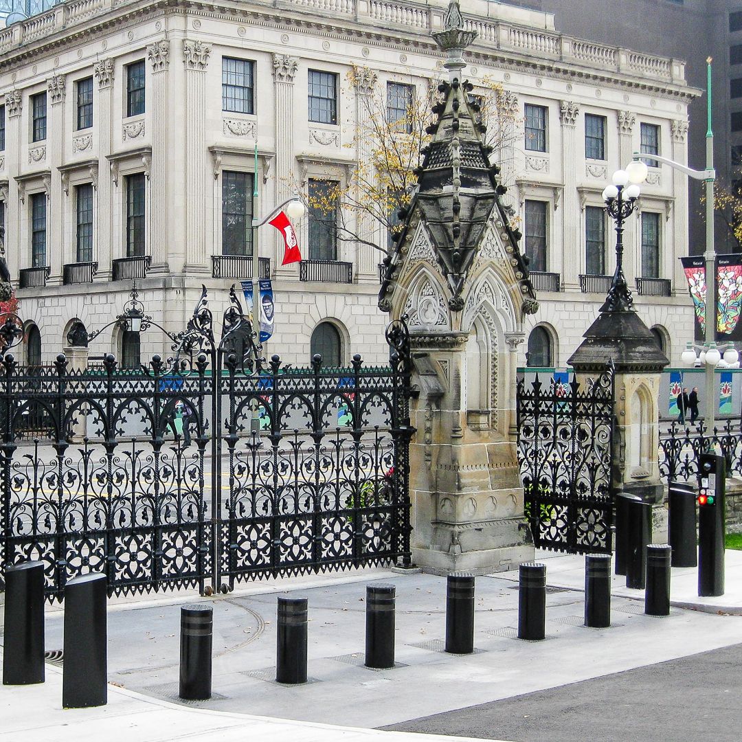 Titan automatic retractable bollard black powder coat