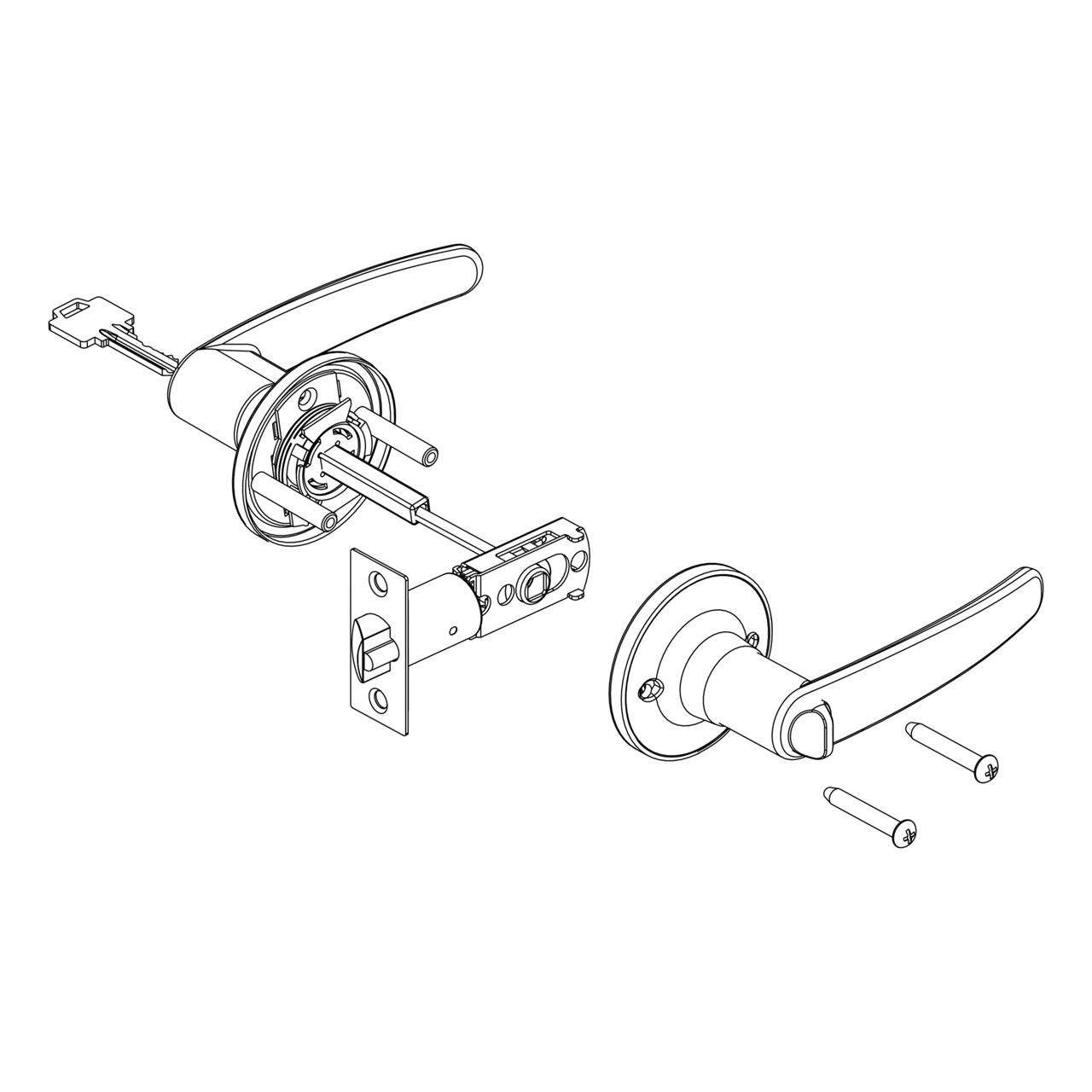 Tubular Lever Installation Drawing