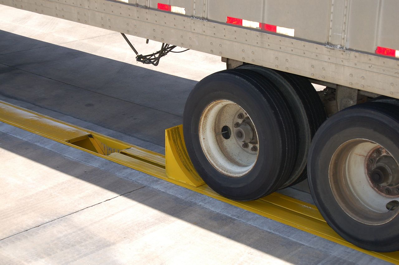 The UTC Wheel Restraint raised and in use.