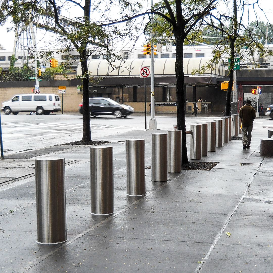 Ultra shallow mount bollards stainless steel