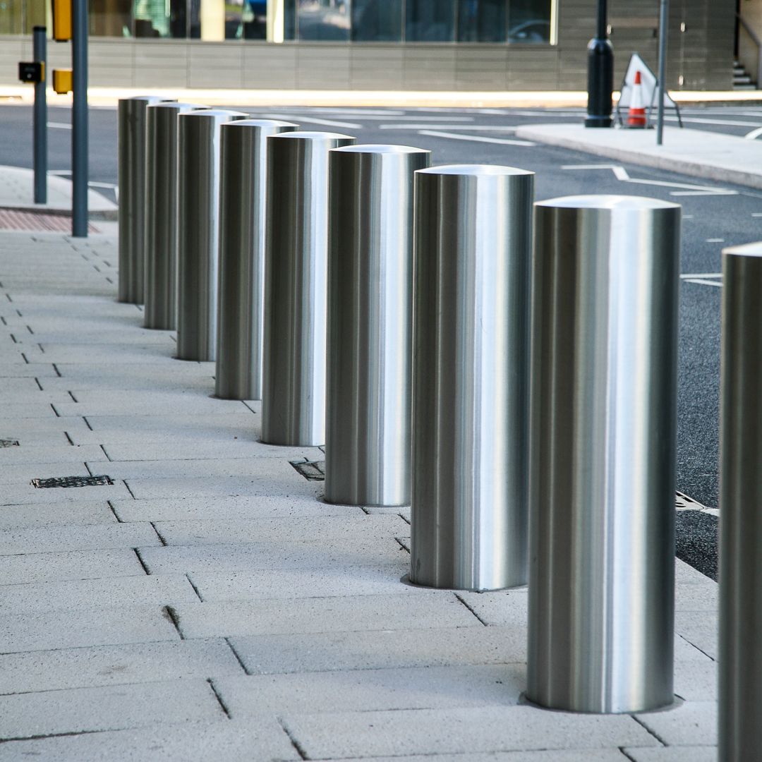Ultra shallow mount bollards stainless steel