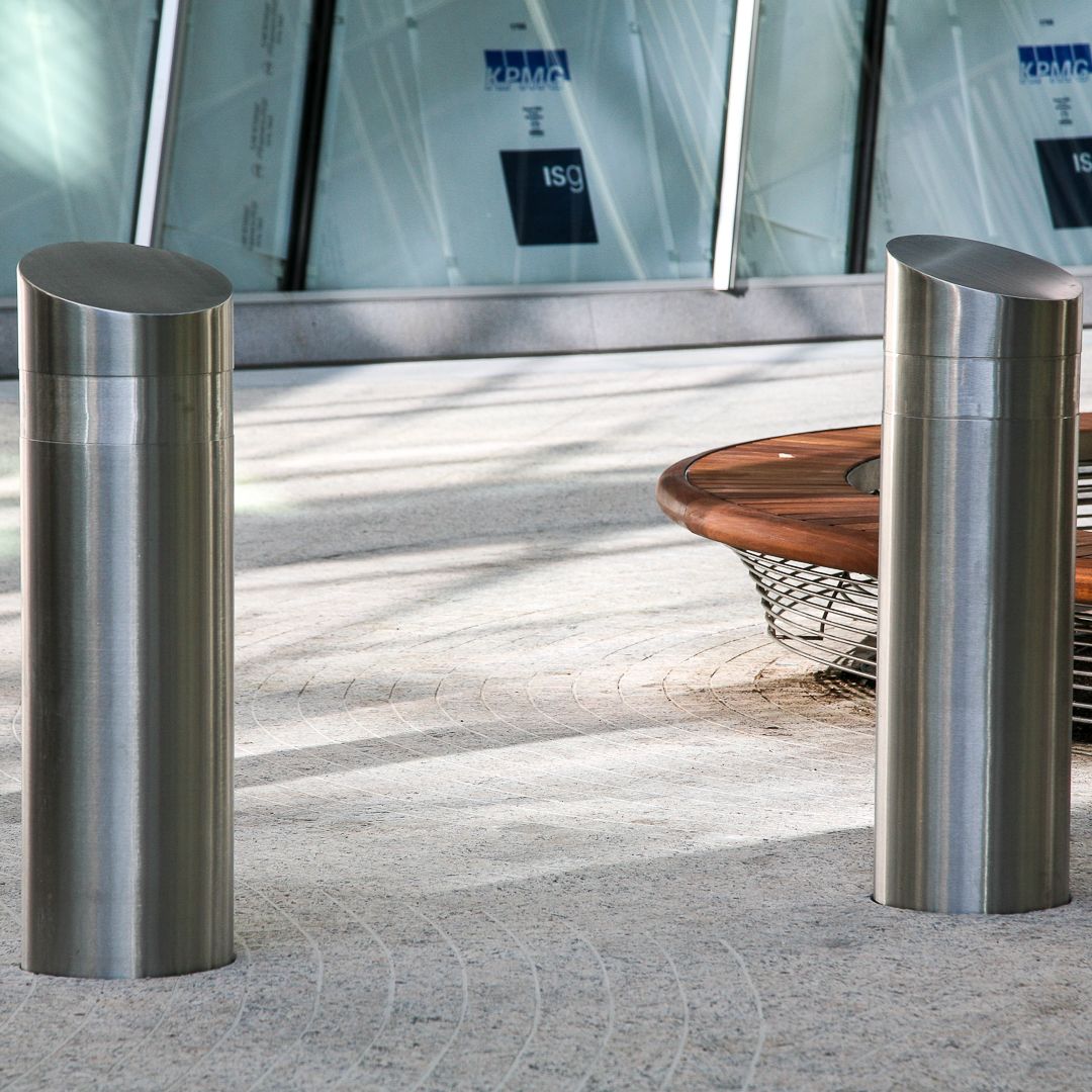 Ultra shallow mount bollards stainless steel