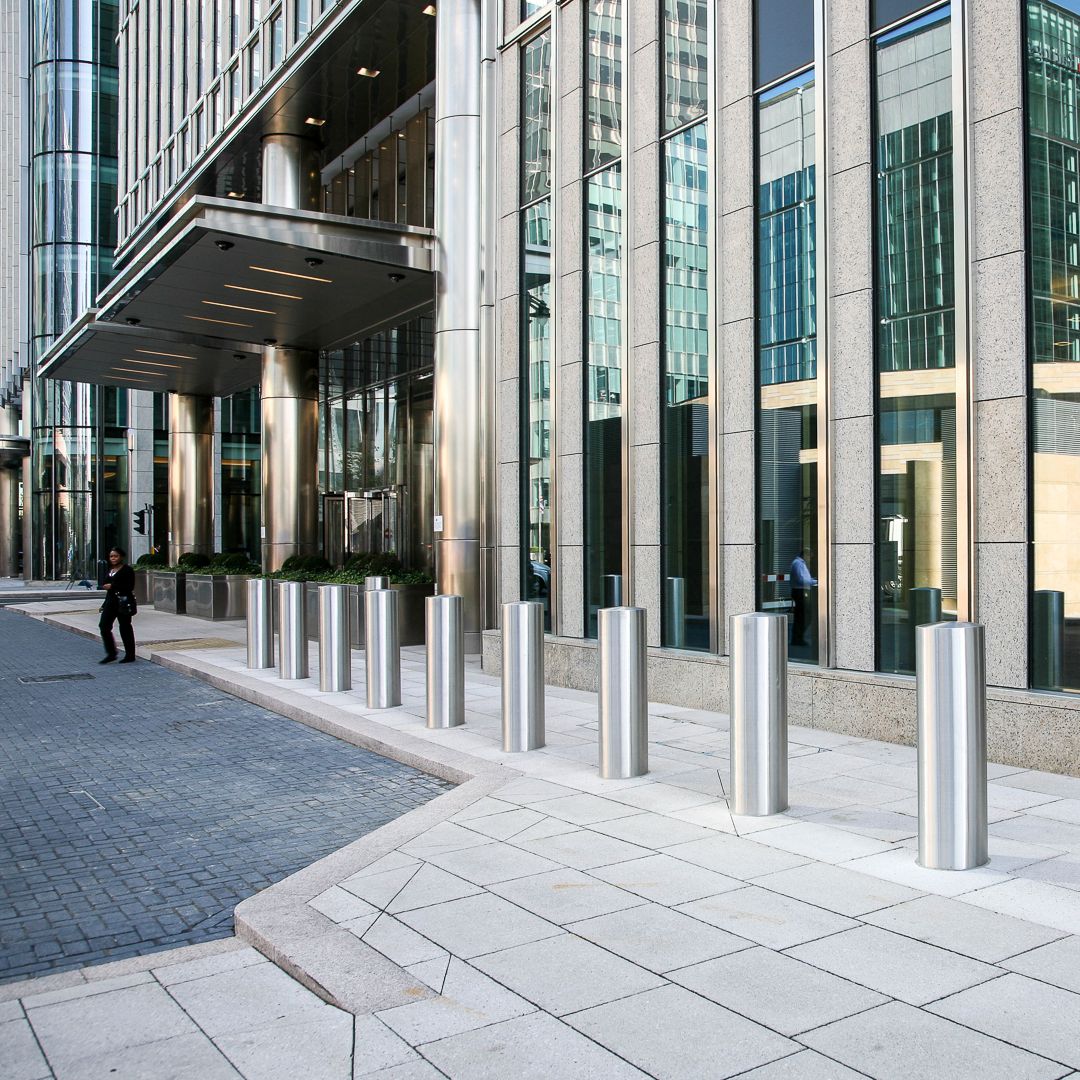 Ultra shallow mount bollards stainless steel