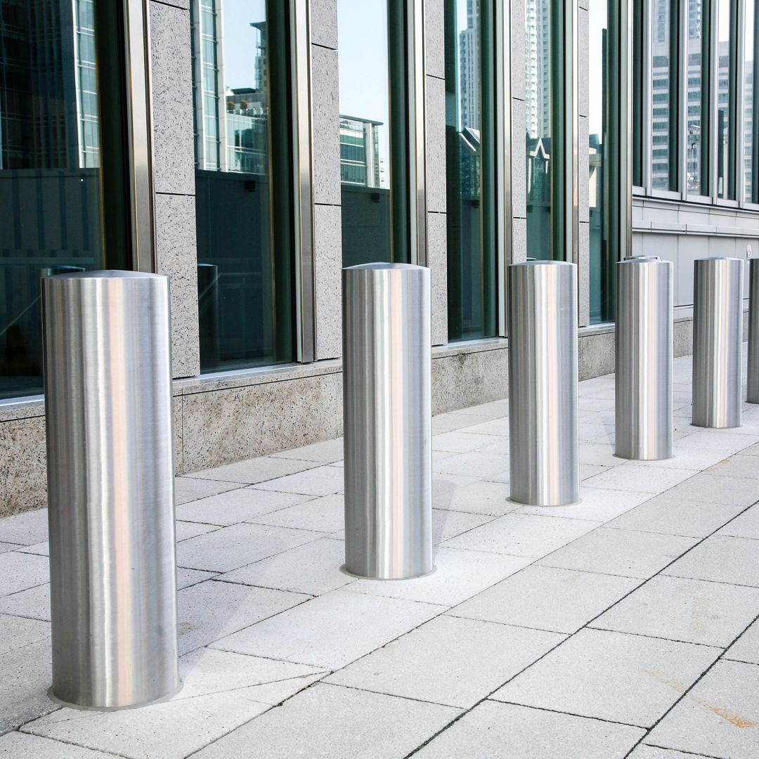 Ultra shallow mount bollards stainless steel