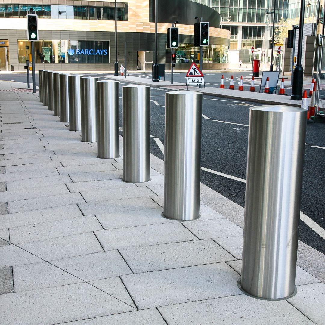 Ultra shallow mount bollards stainless steel