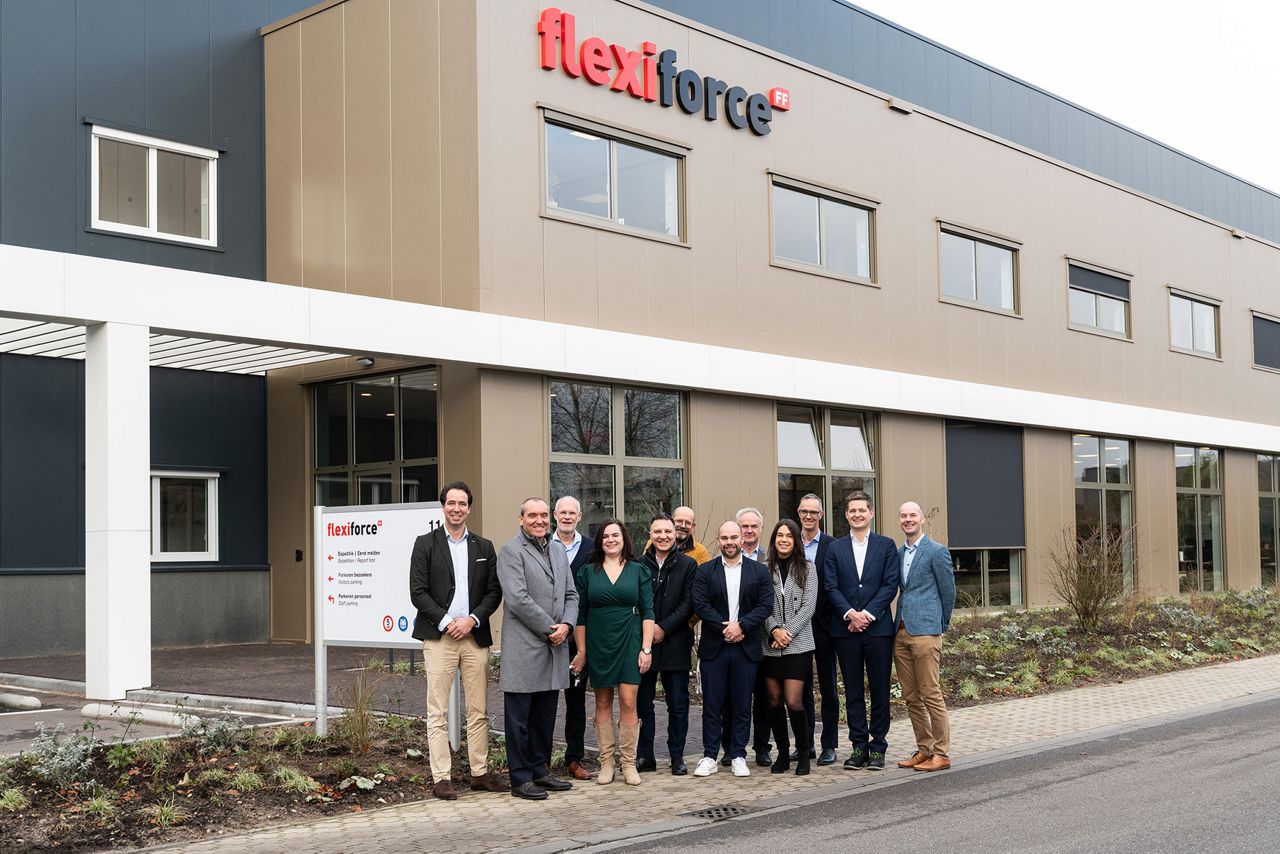 Picture of the group in front of the new HQ