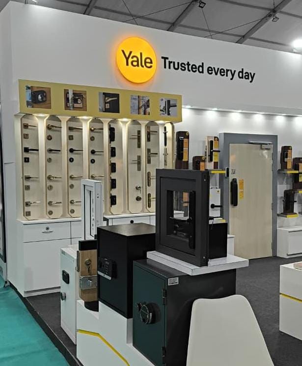 Yale smart locks and safes showcased at Arch Expo 2026 Chandigarh booth display