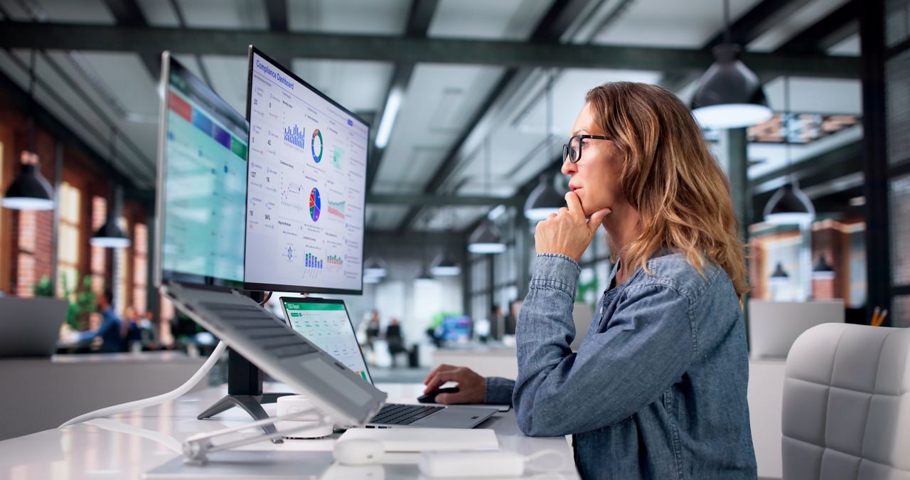 Woman at workstation