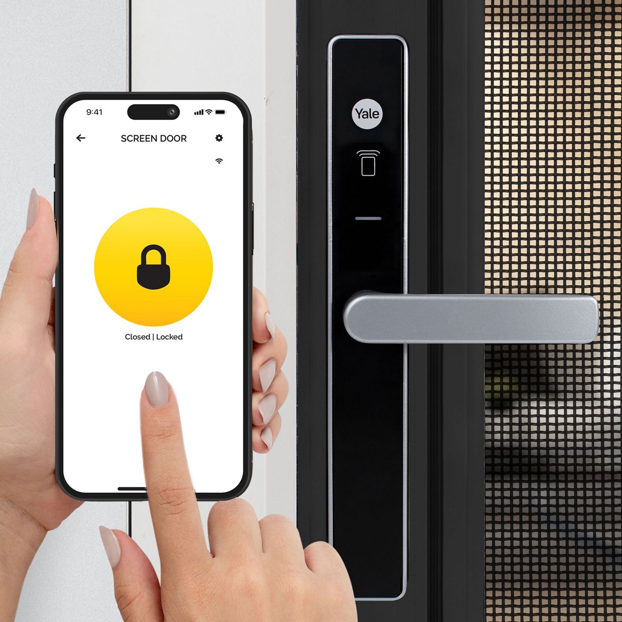 Image: Yale Unity Security Screen Door Lock Silver - Internal  (YUR/SSDL/1/SIL)