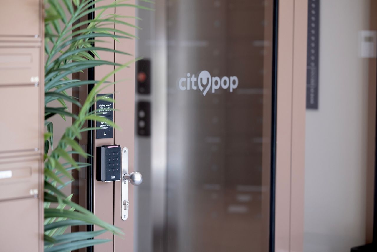 City Pop entrance with HID Signo reader