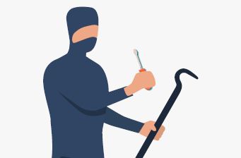 Dessin d'homme avec un pied de biche pour la sécurité A2P*