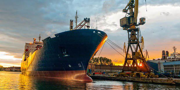 Ship docked at port