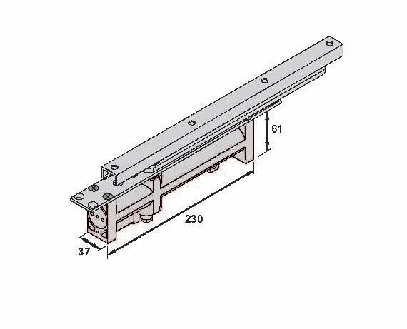 Image: Enox Concealed Door Closer ITS-3870 – silver finish concealed closer