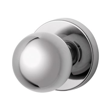 Satin Chrome Round Centre Door Knob - 73mm - Brushed Metal Centre