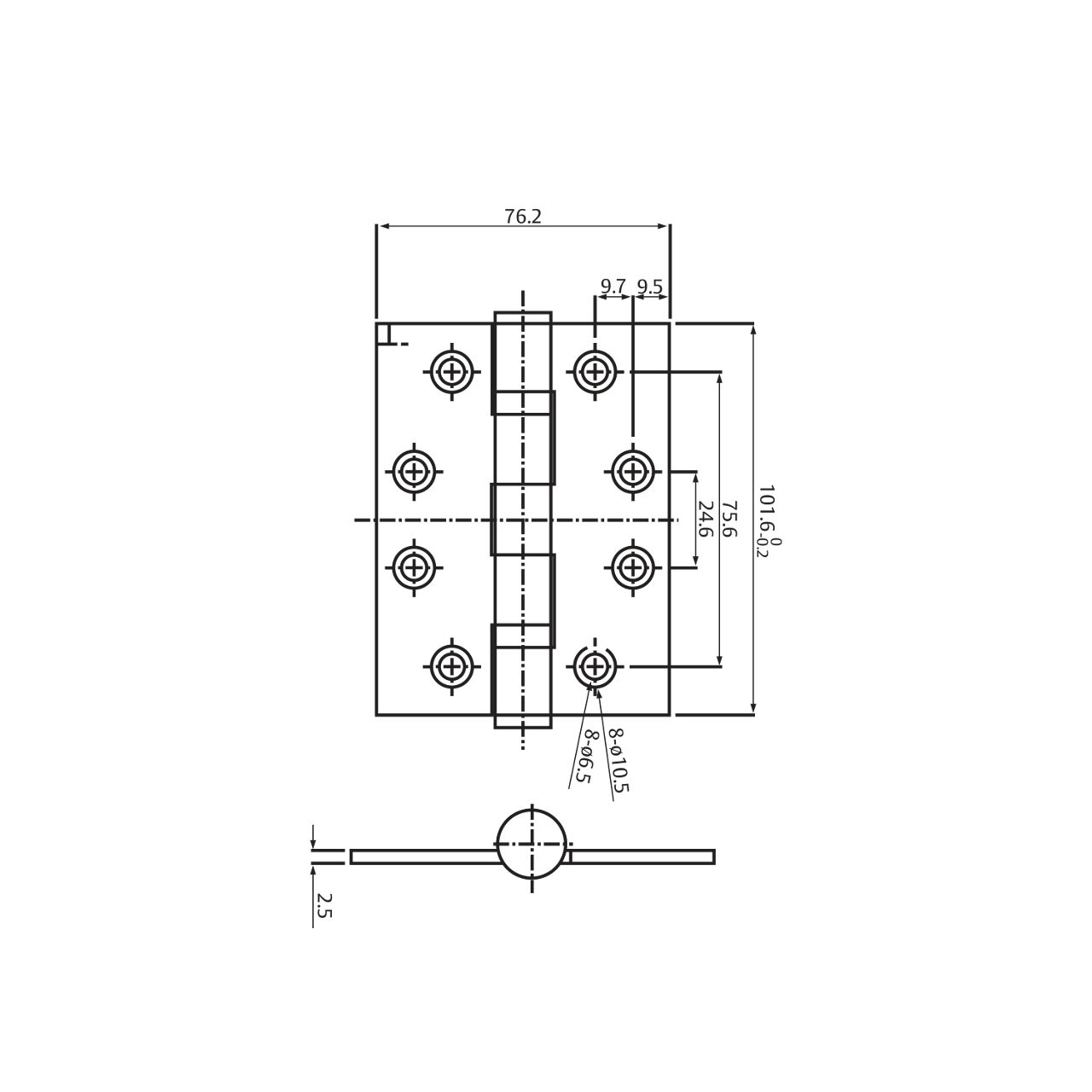 AH2BB Ball Bearing Hinge