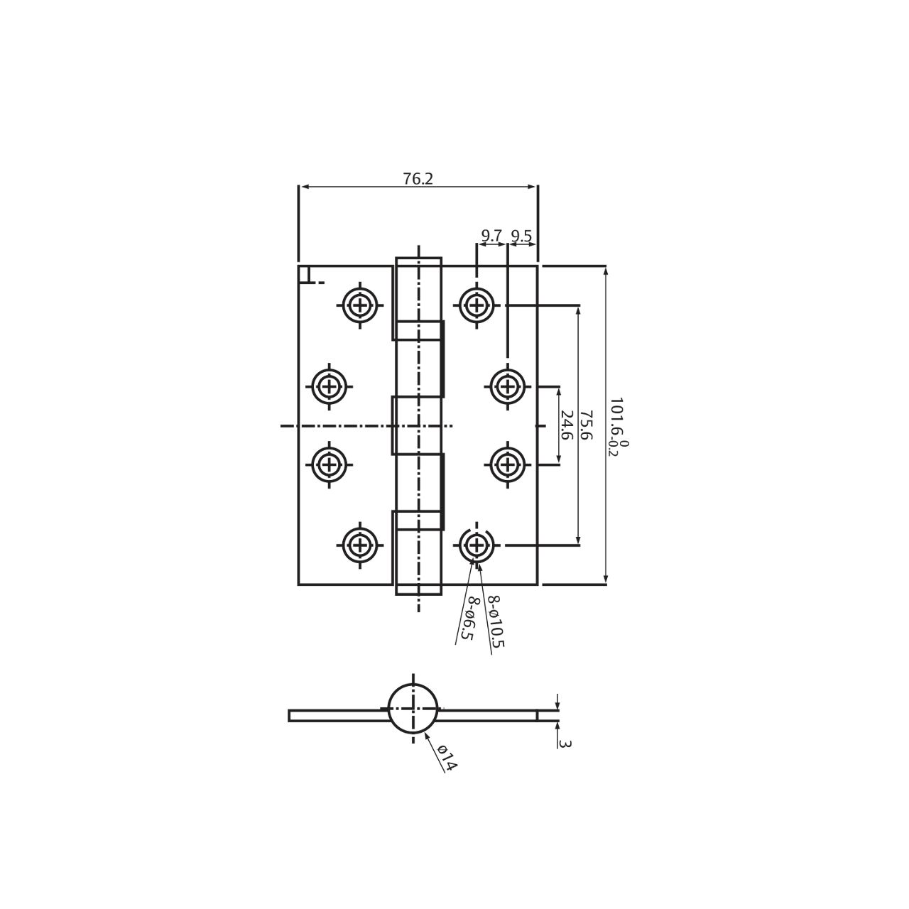 AH2BB Ball Bearing Hinge