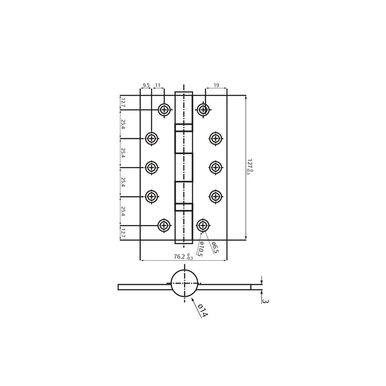 AH2BB Ball Bearing Hinge
