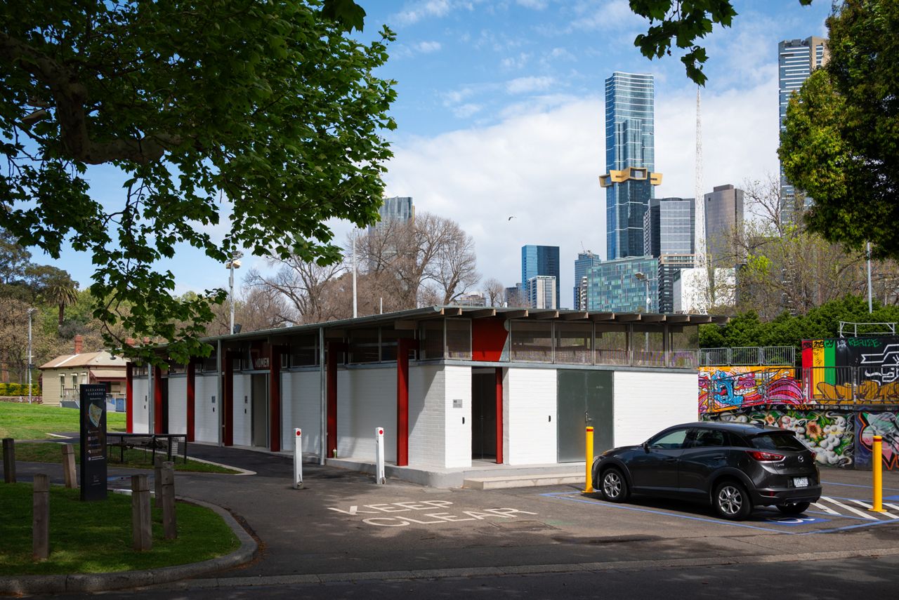The public toilet building in Alexandra Gardens, Melbourne