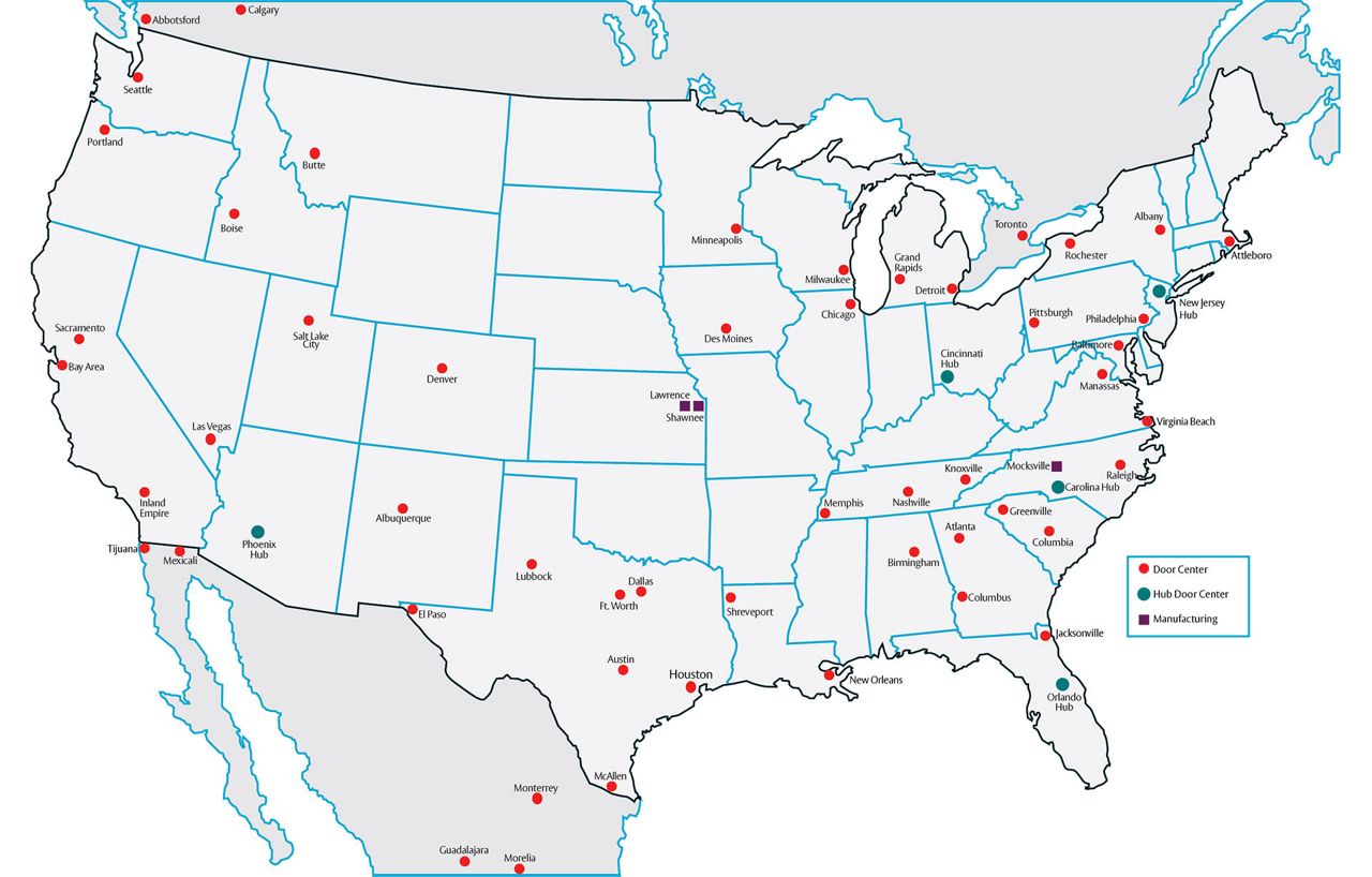 Door Center Locations Map