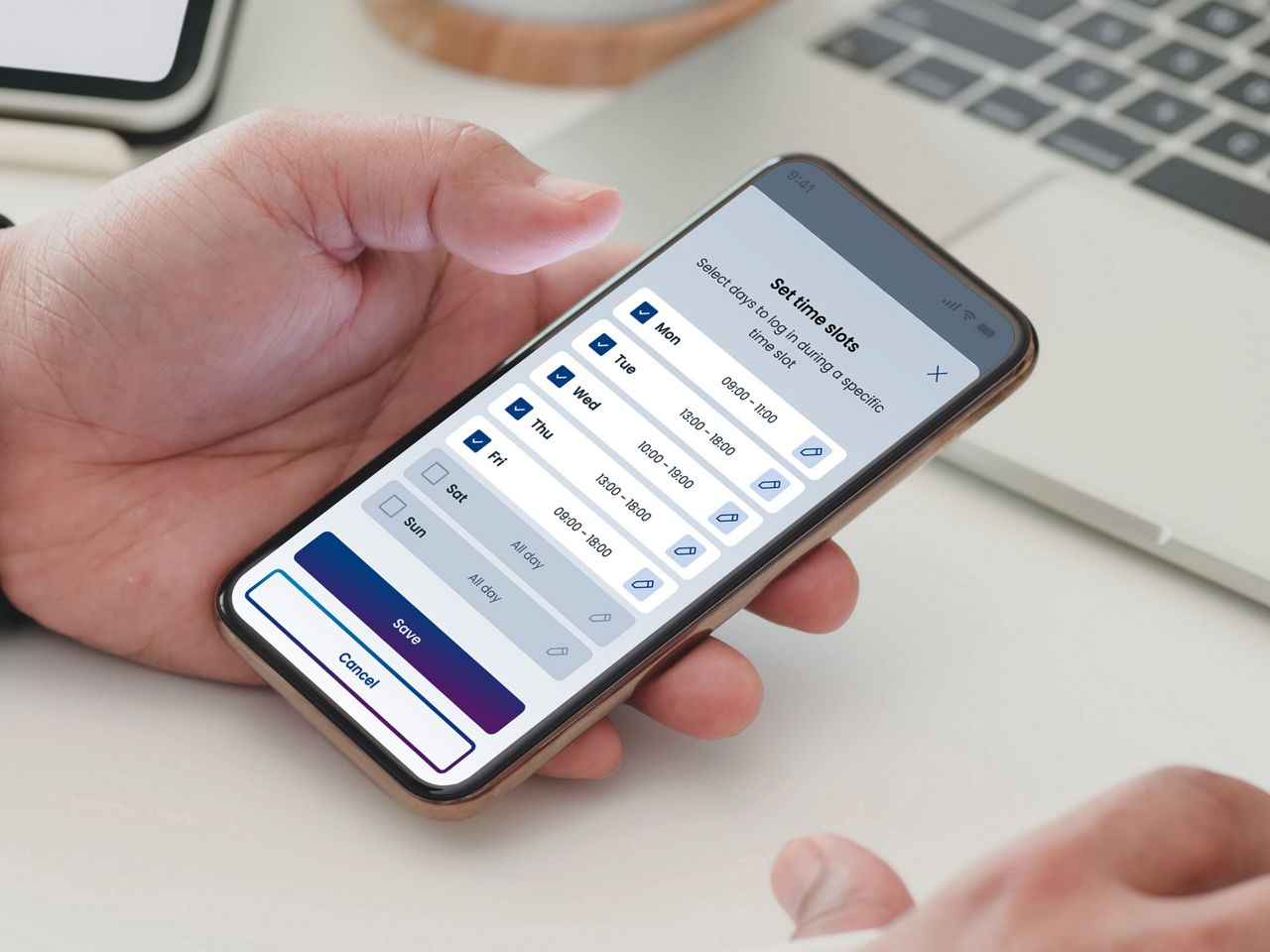 bMOTTURA app access planning screen