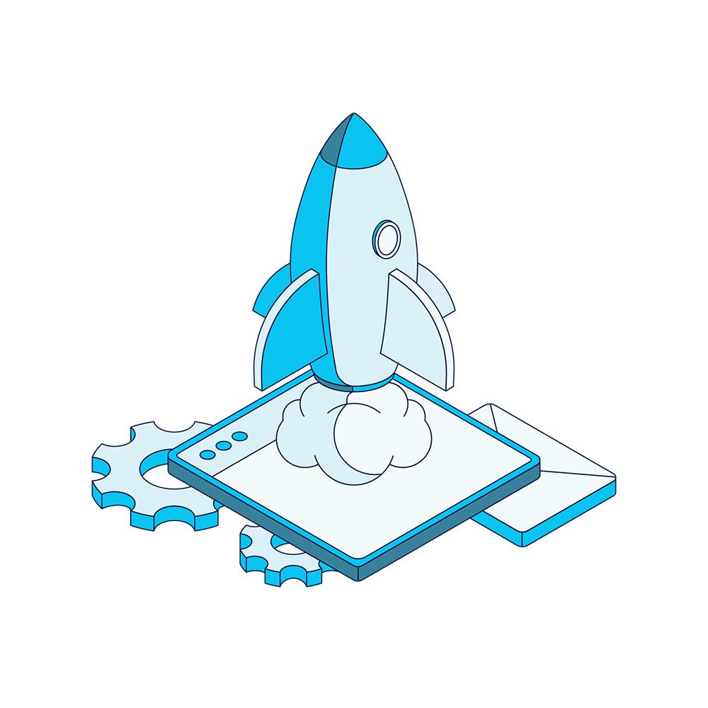 Rocket takeoff illustration