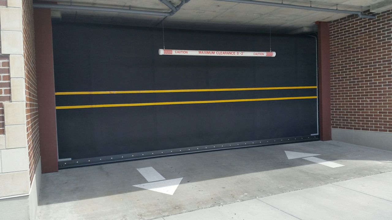 Image: Rubber door outside industrial facilty